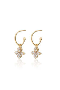 Flora Hoops - Gold/Cubic Zirconia