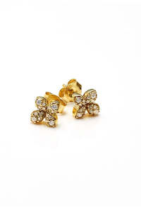 Flora Studs - Gold/Cubic Zirconia