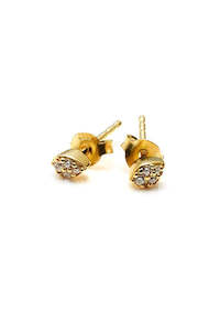 Petal Studs - Gold/Cubic Zirconia