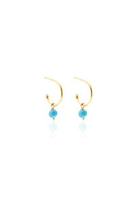 Mini Turquoise Hoops - Turquoise/Gold