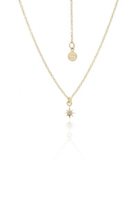 Star Necklace with White Topaz - Gold