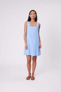 Iris Square Neck Dress - Cornflower