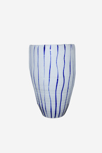 Terra Blue Stripe Large Vase