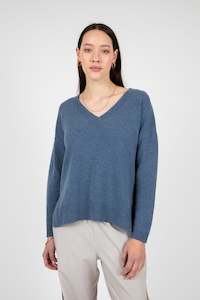 Virgo V-Neck Knit - Sapphire