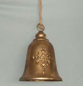 Gold Bell With Hemp Rope Large