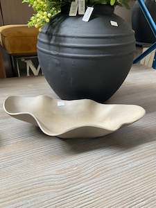 Kona Wavy Oval Dish Grey