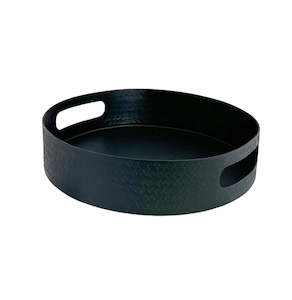 Asina Round Metal Tray Black 34CM