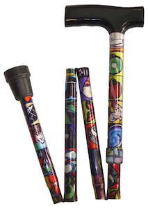 Daily Living Aids: Goldfern Folding Walking Stick Kiwiana