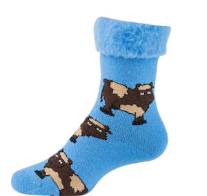 Cow Bed Socks With Non Slip Feature