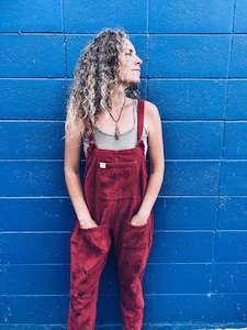 Lucy & Yak Red Cord Dungarees - Organic Cotton XS/S