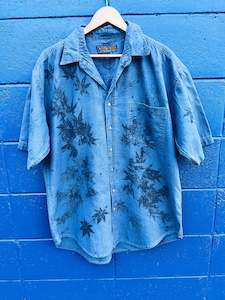 Men's Blue Maple Shirt - Cotton 2 XL