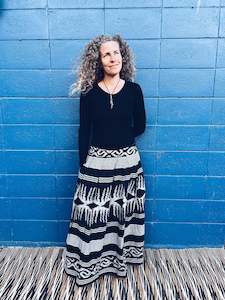 Clothing: Handwoven Ikat Skirt - Java - Black