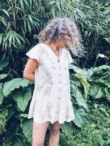 Short Gum Dress ~ Linen ~ L