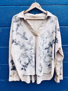 Cream Knotweed shirt ~ Linen XL+