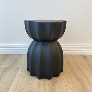 Fluted Side Table- Black