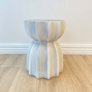 Fluted Side Table- Stone