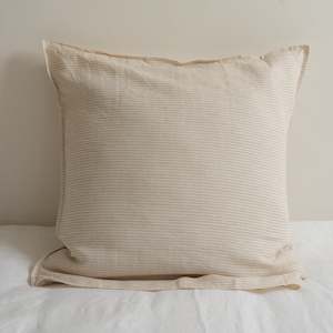 100% French Flax Linen Euro Pillowcase- Sand Stripe