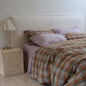 100% Stonewashed Cotton Duvet Set- Sunset Check