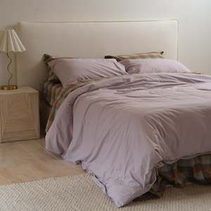 100% Stonewashed Cotton Duvet Set- Lavender