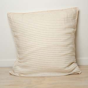 100% French Flax Linen Euro pillowcase- Ginger Pinstripe