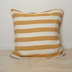 100% French Flax Linen Euro pillowcase- Sunflower Stripe