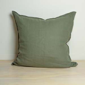 100% French Flax Linen Euro Pillowcase- Lichen