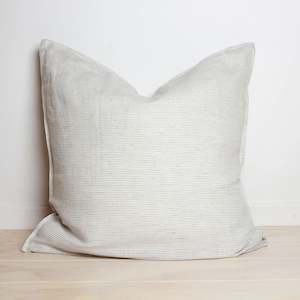 100% French Linen Euro pillowcase- Charcoal Pinstripe