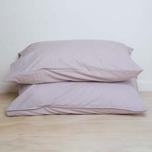 Pillowcase Sets: 100% Stonewashed Cotton Pillowcase Pair- Lavender