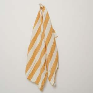 100% French Linen Tea Towel - Set 2-Sunflower Stripe