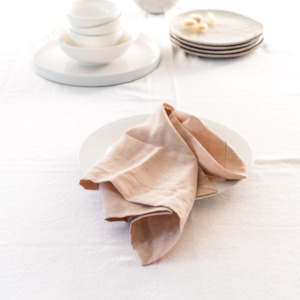 100% French Flax Linen Napkin- Set 4-Latte