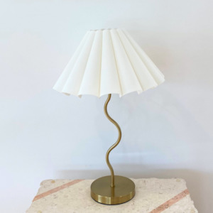 Homeware: Harper Wavy Lamp- Brass