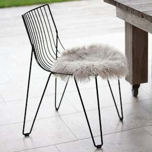 Rugs And Chair Pads: Tibetan Lambskin Seat Warmer- Fawn