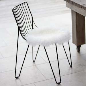 Rugs And Chair Pads: Tibetan Lambskin Seat Warmer- Ivory