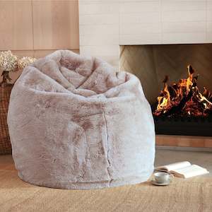 Vegan Fur Bean Bag- Pewter