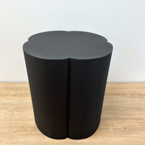 Textured Clover Stool - Black