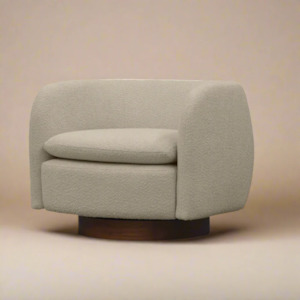 Charlie Swivel Chair- Beige Boucle