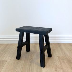 Small Reclaimed Wood Bench- Black