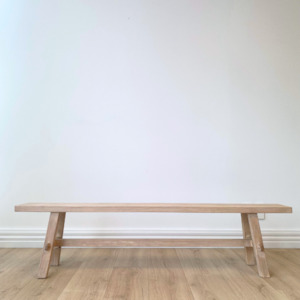 Long Reclaimed Wood Bench - Ash