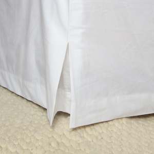 Bed Skirts: 100% Stonewashed Cotton Bed Skirt- White