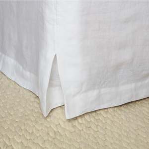 French Flax Linen Bed Skirt- White