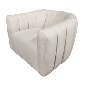 Channelled Swivel Armchair- Linen