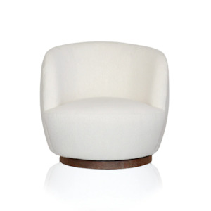 The Boucle Edit: Mid Century Linen Swivel Chair