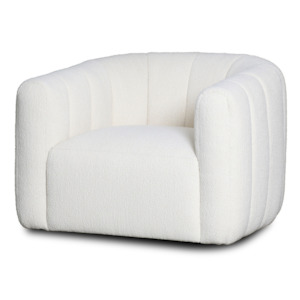 Channelled Boucle Swivel Armchair