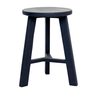 Reclaimed Teak Tripod Stool- Black