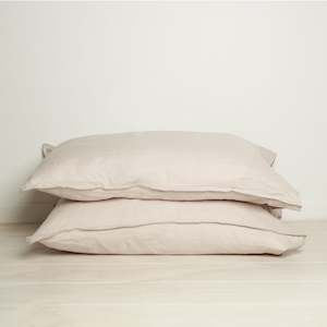 100% French Flax Linen Pillowcase Pair- Latte