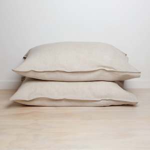 The Khaki Bedroom: 100% French Linen Pillowcase Pair- Natural Oat