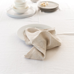 100% French Flax Linen Napkin- Set of 4 Natural Oat