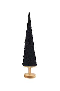 Chic Standing Fabric Cone Tree on Base Tall - Black