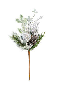 Gift: Snowy Pine Berries Bauble Mix Spray