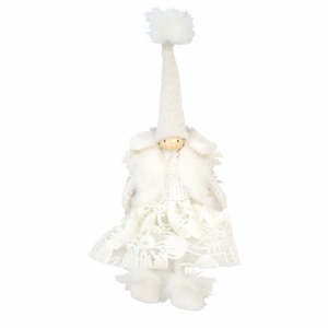 Gift: White Hanging Doll with Fur Vest